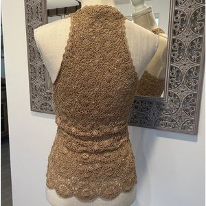 Small INC Crochet sparkly nude halter neck. Beautiful and pristine condition.